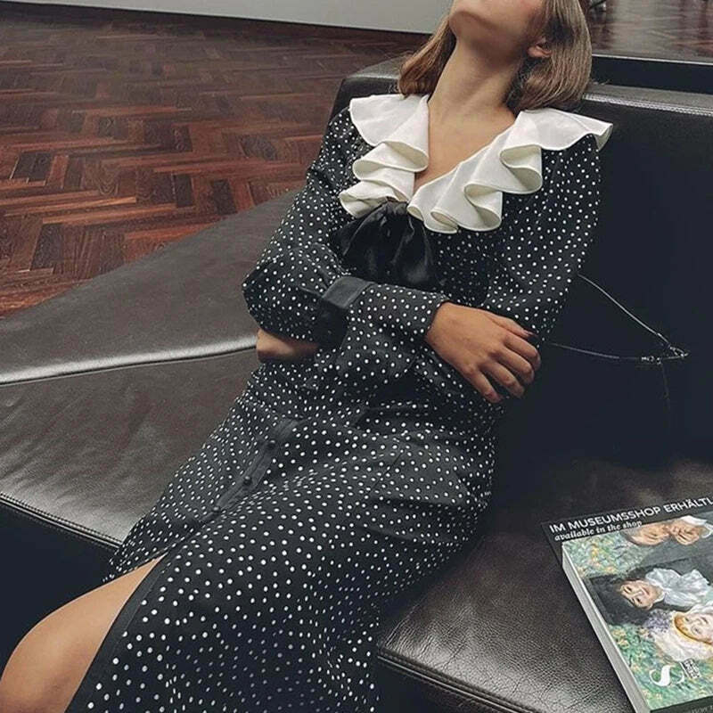 Y2K Polka Dotted Bodycon Dress: Coquette Aesthetic - Grunge Style, Y2K Polka Dotted Bodycon Dress: Coquette Aesthetic - Grunge Style,