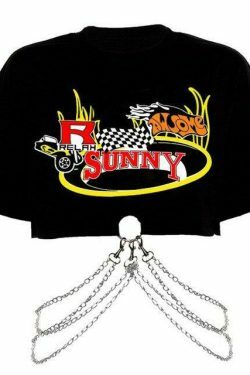 Y2K Punk Chains Top: Grunge Aesthetic Fashion with Coquette Style and Edgy Vibes