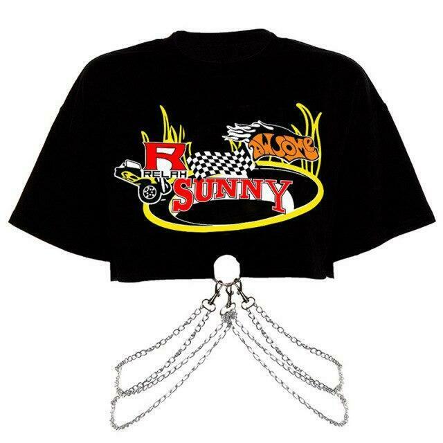 Y2K Punk Chains Top: Grunge Aesthetic Fashion with Coquette Style and Edgy Vibes