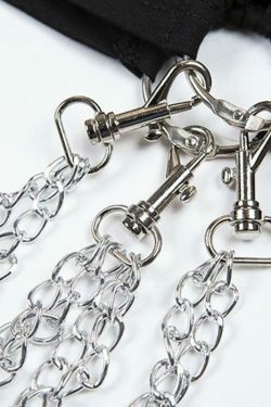 Y2K Punk Chains Top: Grunge Aesthetic Fashion with Coquette Style and Edgy Vibes