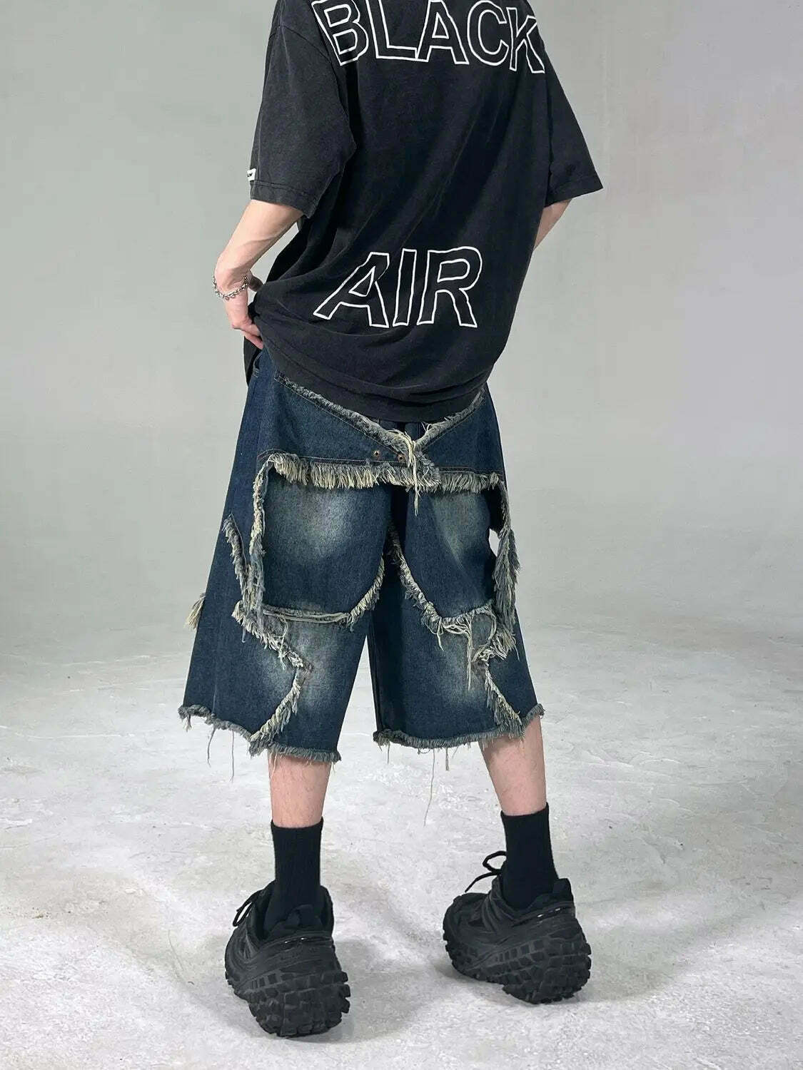 Y2K Raw Hem Star Jorts: Coquette Aesthetic Grunge Style Cargo Skirt Y2K Raw Hem Star Jorts: Coquette Aesthetic Grunge Style Cargo Skirt