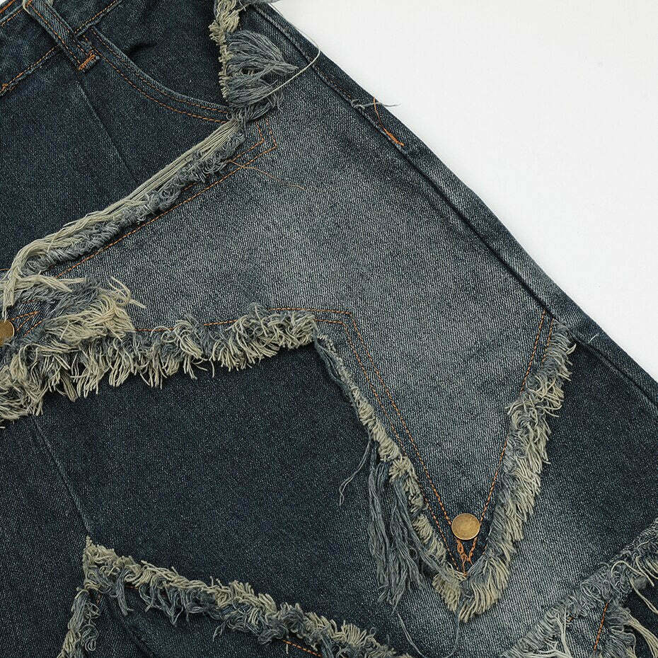 Y2K Raw Hem Star Jorts: Coquette Aesthetic Grunge Style Cargo Skirt Y2K Raw Hem Star Jorts: Coquette Aesthetic Grunge Style Cargo Skirt