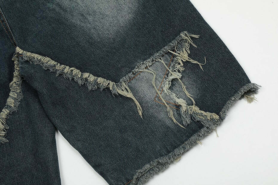 Y2K Raw Hem Star Jorts: Coquette Aesthetic Grunge Style Cargo Skirt Y2K Raw Hem Star Jorts: Coquette Aesthetic Grunge Style Cargo Skirt