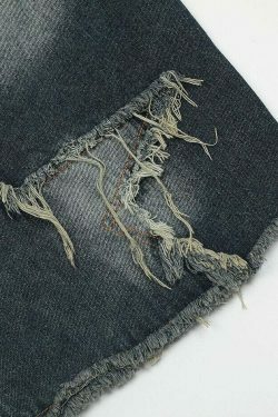 Y2K Raw Hem Star Jorts: Coquette Aesthetic Grunge Style Cargo Skirt