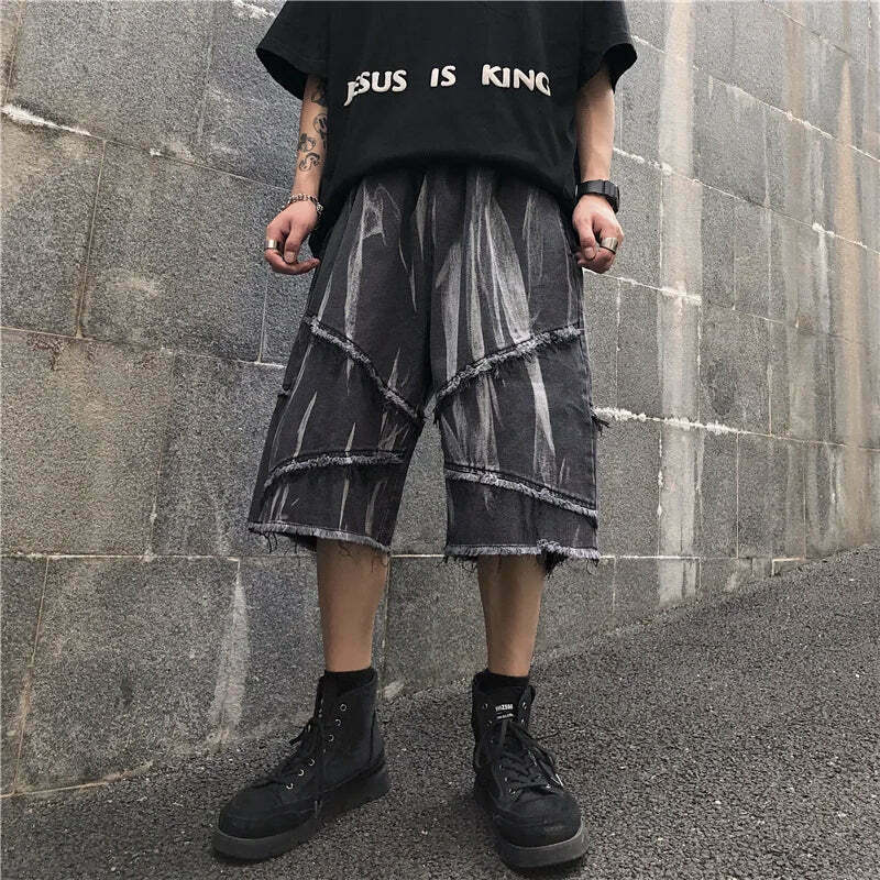 Y2K Rebellion Frayed Denim Shorts - Coquette Aesthetic Grunge Style Cargo Skirt Y2K Rebellion Frayed Denim Shorts - Coquette Aesthetic Grunge Style Cargo Skirt