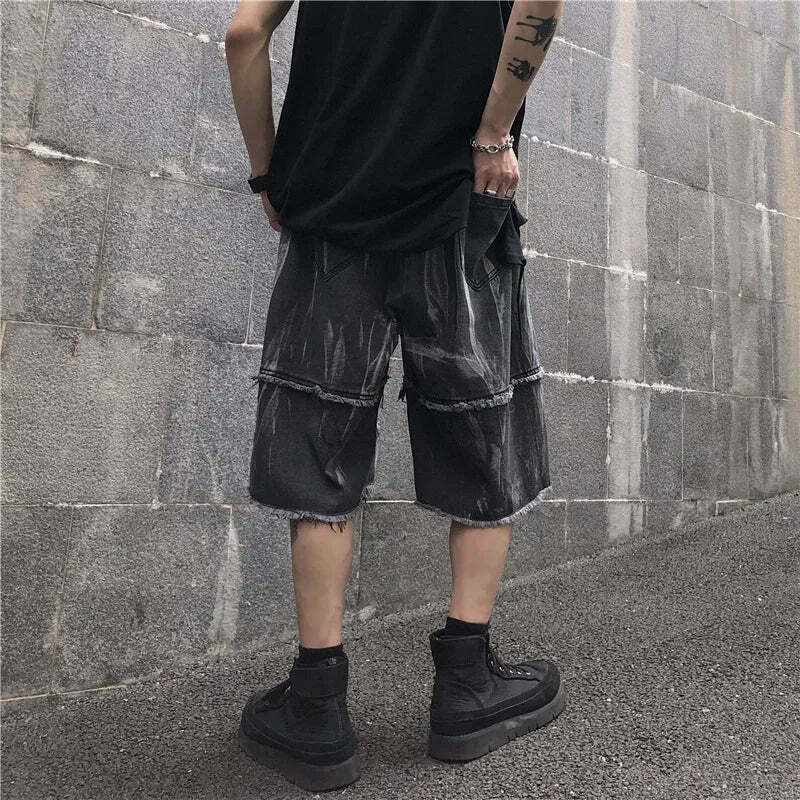 Y2K Rebellion Frayed Denim Shorts - Coquette Aesthetic Grunge Style Cargo Skirt Y2K Rebellion Frayed Denim Shorts - Coquette Aesthetic Grunge Style Cargo Skirt