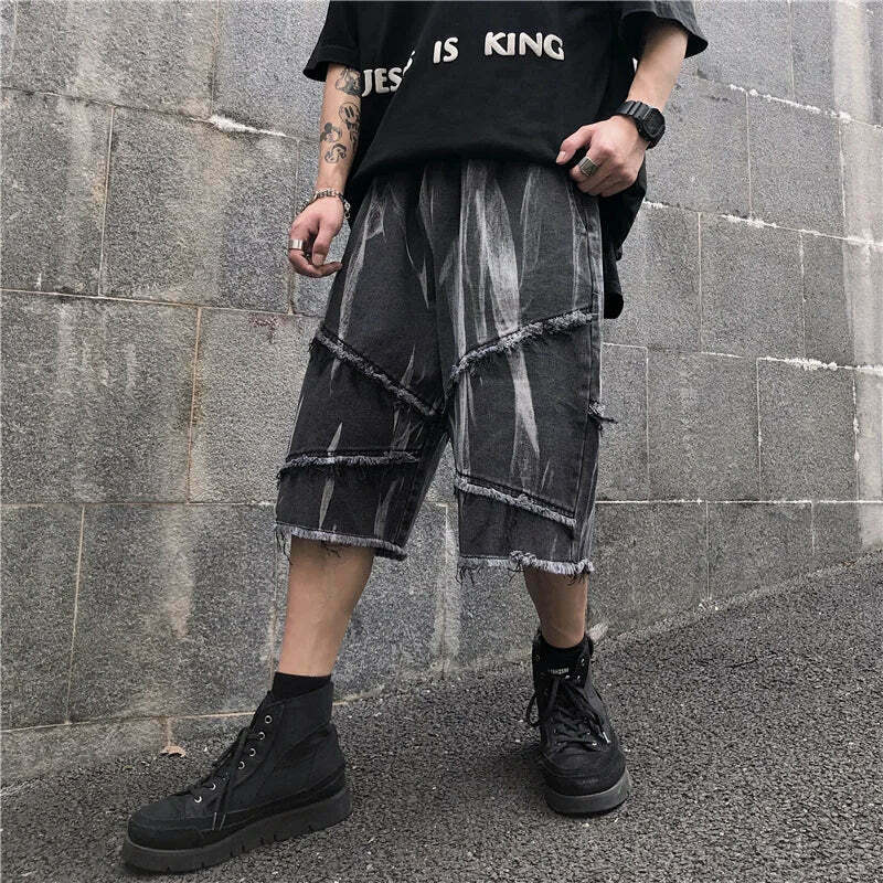 Y2K Rebellion Frayed Denim Shorts - Coquette Aesthetic Grunge Style Cargo Skirt Y2K Rebellion Frayed Denim Shorts - Coquette Aesthetic Grunge Style Cargo Skirt