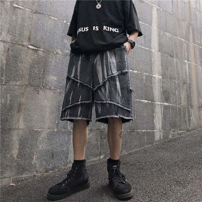 Y2K Rebellion Frayed Denim Shorts - Coquette Aesthetic Grunge Style Cargo Skirt Y2K Rebellion Frayed Denim Shorts - Coquette Aesthetic Grunge Style Cargo Skirt