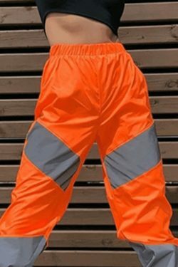 Y2K Reflective Jogger Pants: Coquette Aesthetic Grunge Style Cargo Skirt