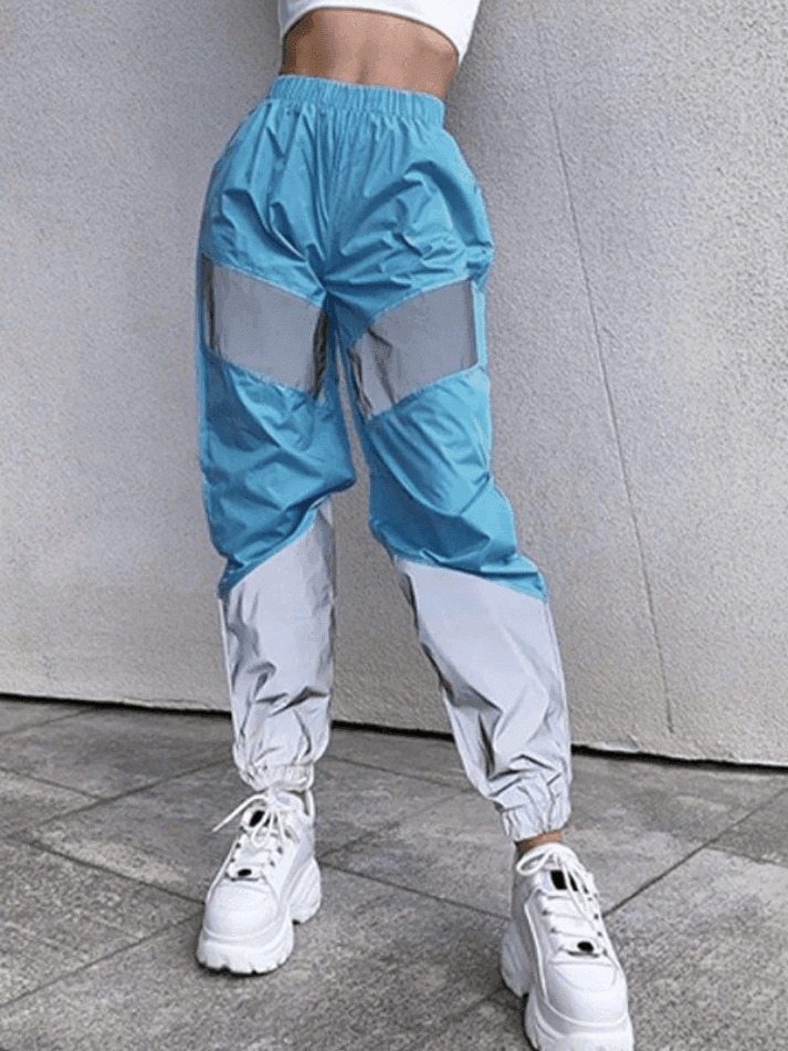 Y2K Reflective Jogger Pants: Coquette Aesthetic Grunge Style Cargo Skirt Y2K Reflective Jogger Pants: Coquette Aesthetic Grunge Style Cargo Skirt