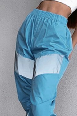 Y2K Reflective Jogger Pants: Coquette Aesthetic Grunge Style Cargo Skirt