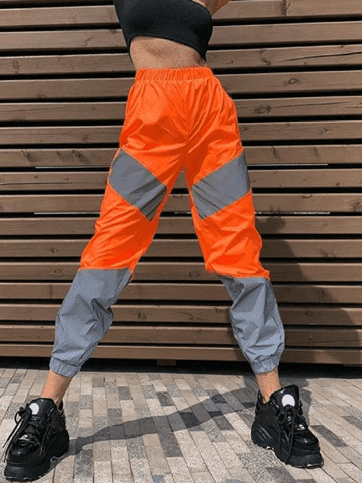 Y2K Reflective Jogger Pants: Coquette Aesthetic Grunge Style Cargo Skirt Y2K Reflective Jogger Pants: Coquette Aesthetic Grunge Style Cargo Skirt