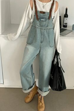 Y2K Retro Cargo Bib Jeans: Coquette Aesthetic with Grunge Style & Pastel Goth Vibe