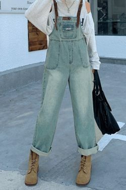 Y2K Retro Cargo Bib Jeans: Coquette Aesthetic with Grunge Style & Pastel Goth Vibe