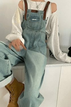 Y2K Retro Cargo Bib Jeans: Coquette Aesthetic with Grunge Style & Pastel Goth Vibe