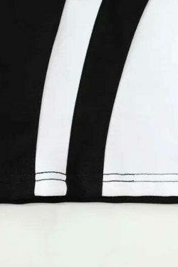 Y2K Retro Colour Block Sports Jersey - Niche Women's Fashion Aesthetic Top