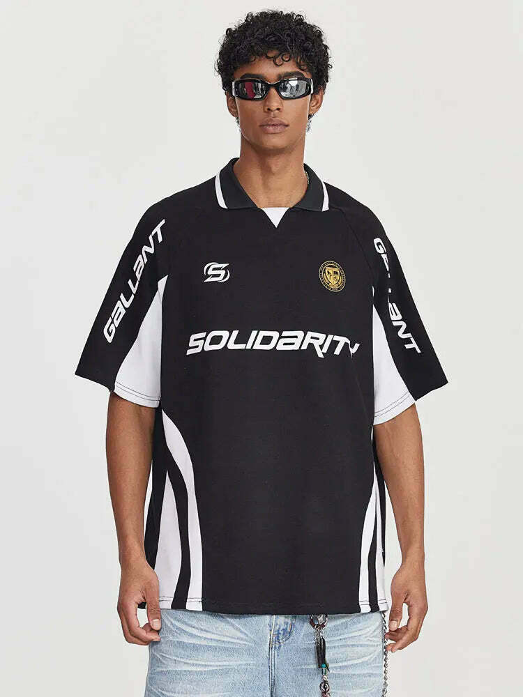 Y2K Retro Colour Block Sports Jersey - Niche Women's Fashion Aesthetic Top Y2K Retro Colour Block Sports Jersey - Niche Women's Fashion Aesthetic Top