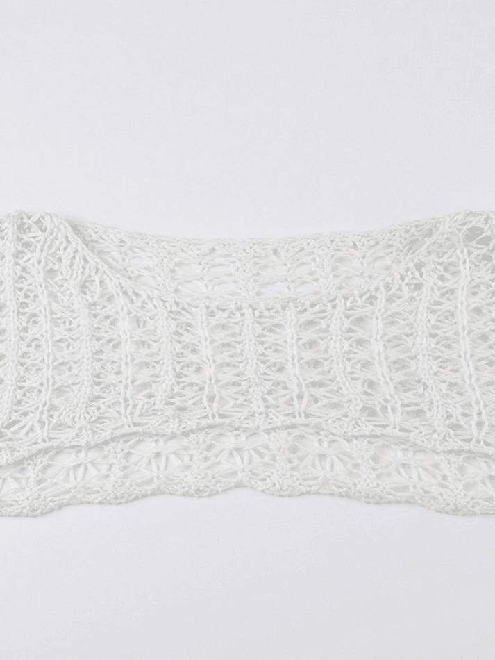 Y2K Retro Hollow Knit Crop Top - Coquette Aesthetic Grunge Style - Cute Pastel Goth Fashion Y2K Retro Hollow Knit Crop Top - Coquette Aesthetic Grunge Style - Cute Pastel Goth Fashion