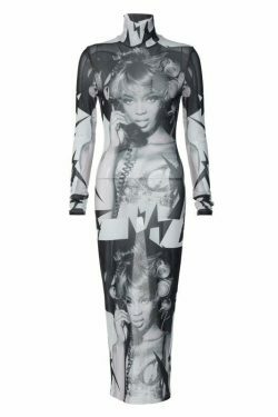 Y2K Retro Mesh Dress: Coquette Grunge, Pastel Goth, Cargo Skirt