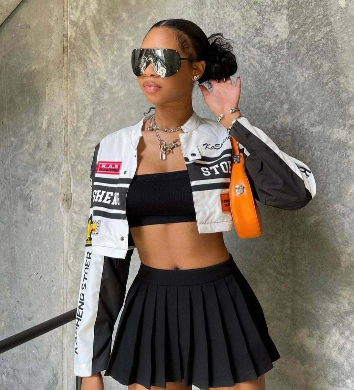 Y2K Retro Motorcycle Jacket for Women - American Short Style in Niche Women's Fashion