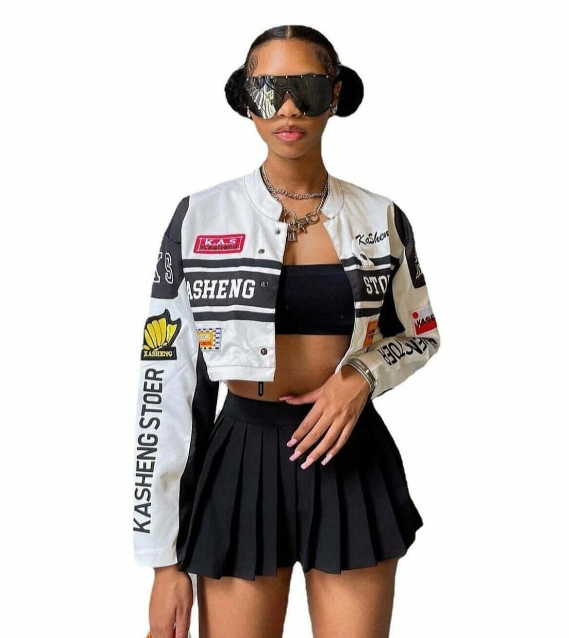 Y2K Retro Motorcycle Jacket for Women - American Short Style in Niche Women's Fashion
