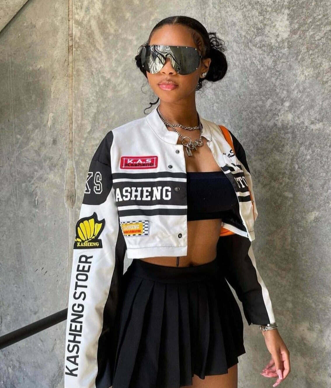 Y2K Retro Motorcycle Jacket for Women - American Short Style in Niche Women's Fashion