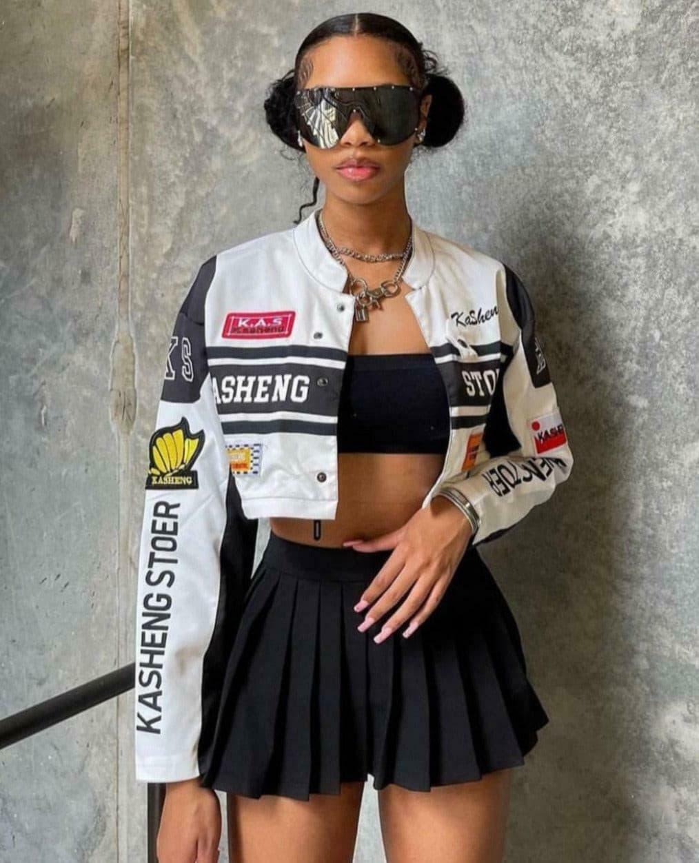 Y2K Retro Motorcycle Jacket for Women - American Short Style in Niche Women's Fashion