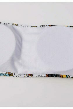 Y2K Retro Print Bandeau Bikini Set - Vintage-inspired Swimwear for Women