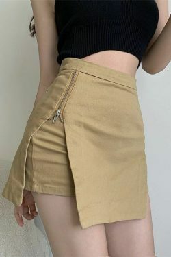 Y2K Retro Rave Mini Skirt - Coquette Aesthetic Grunge Style Cargo Skirt