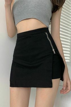 Y2K Retro Rave Mini Skirt - Coquette Aesthetic Grunge Style Cargo Skirt