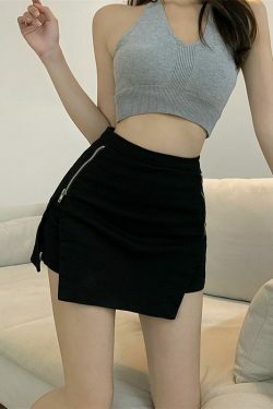 Y2K Retro Rave Mini Skirt - Coquette Aesthetic Grunge Style Cargo Skirt