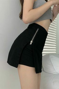 Y2K Retro Rave Mini Skirt - Coquette Aesthetic Grunge Style Cargo Skirt