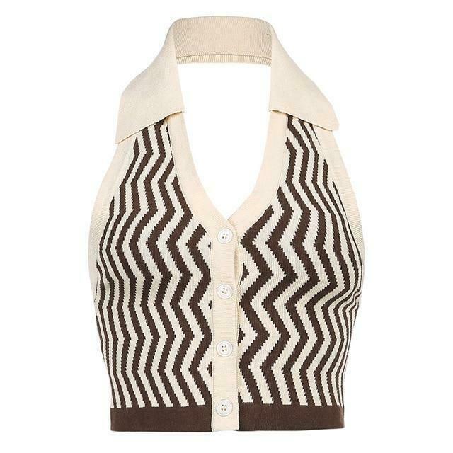 Y2K Retro Striped Sleeveless Top: Coquette Aesthetic, Grunge Style, Past Y2K Retro Striped Sleeveless Top: Coquette Aesthetic, Grunge Style, Past