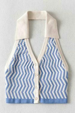 Y2K Retro Striped Sleeveless Top: Coquette Aesthetic, Grunge Style, Past