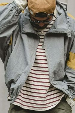 Y2K Retro Style Track Jacket for Women - Coquette Aesthetic Grunge Fashion with Pastel Goth Vibes