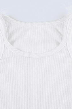 Y2K Ribbed Crop Cami: Coquette Aesthetic Grunge Style Cute Pastel Goth Top