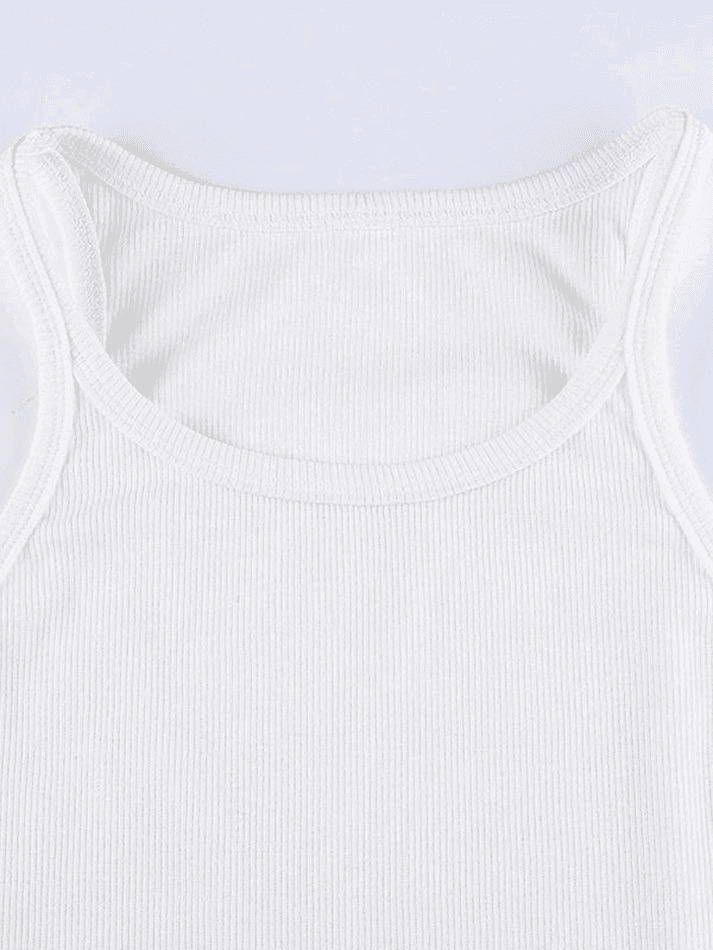 Y2K Ribbed Crop Cami: Coquette Aesthetic Grunge Style Cute Pastel Goth Top