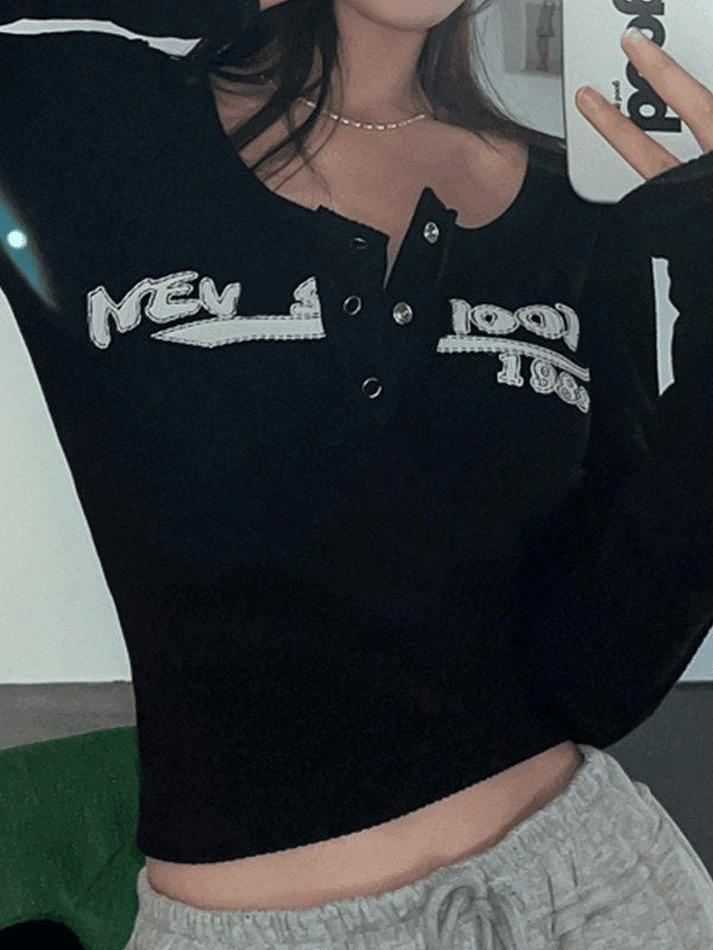 Y2K Ribbed Knit Crop Top in Long Sleeve - Coquette Aesthetic Grunge Style for Women Fashion Y2K Ribbed Knit Crop Top in Long Sleeve - Coquette Aesthetic Grunge Style for Women Fashion