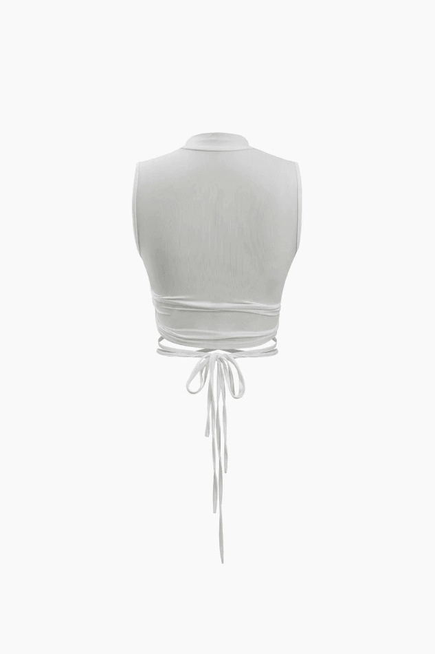 Y2K Ruched Tie Waist Crop Tank Top in Coquette Aesthetic - Grunge Style with Pastel Goth Vibes Y2K Ruched Tie Waist Crop Tank Top in Coquette Aesthetic - Grunge Style with Pastel Goth Vibes