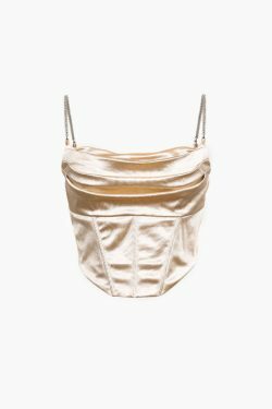 Y2K Satin Draped Corset Top: Coquette Aesthetic with Grunge Twist