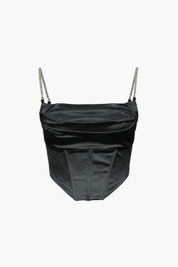 Y2K Satin Draped Corset Top: Coquette Aesthetic with Grunge Twist