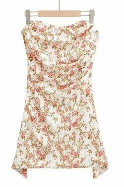 Y2K Satin Mini Dress: Coquette Aesthetic, Grunge Style - Cute Tops,