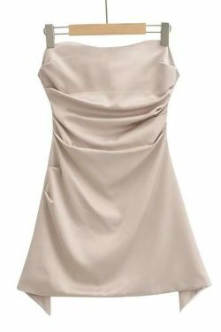 Y2K Satin Mini Dress: Coquette Aesthetic, Grunge Style - Cute Tops,