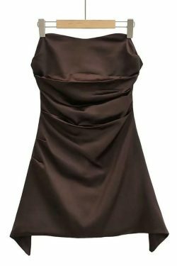 Y2K Satin Mini Dress: Coquette Aesthetic, Grunge Style - Cute Tops,