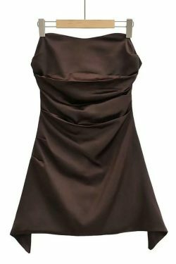 Y2K Satin Mini Dress: Coquette Aesthetic, Grunge Style - Cute Tops,