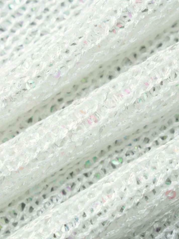 Y2K Sequin Cutout Knit Tank Top for Women: Coquette Aesthetic with a Touch of Grunge Style