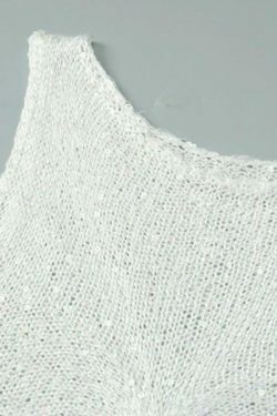 Y2K Sequin Cutout Knit Tank Top for Women: Coquette Aesthetic with a Touch of Grunge Style