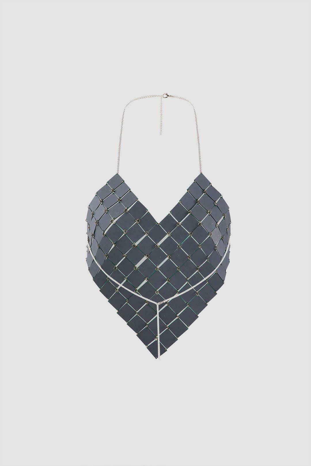 Y2K Sequin Heart Halter Top: Coquette Aesthetic, Grunge Style, Cute Pastel Goth Fashion