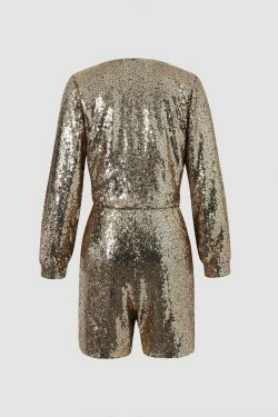 Y2K Sequin V-neck Romper: Coquette Aesthetic, Grunge Style, Pastel Goth & More