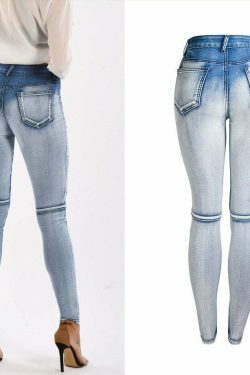 Y2K Slim Elastic Denim Pencil Jeans for Women - Coquette Aesthetic Grunge Style Cargo Skirt Outfit